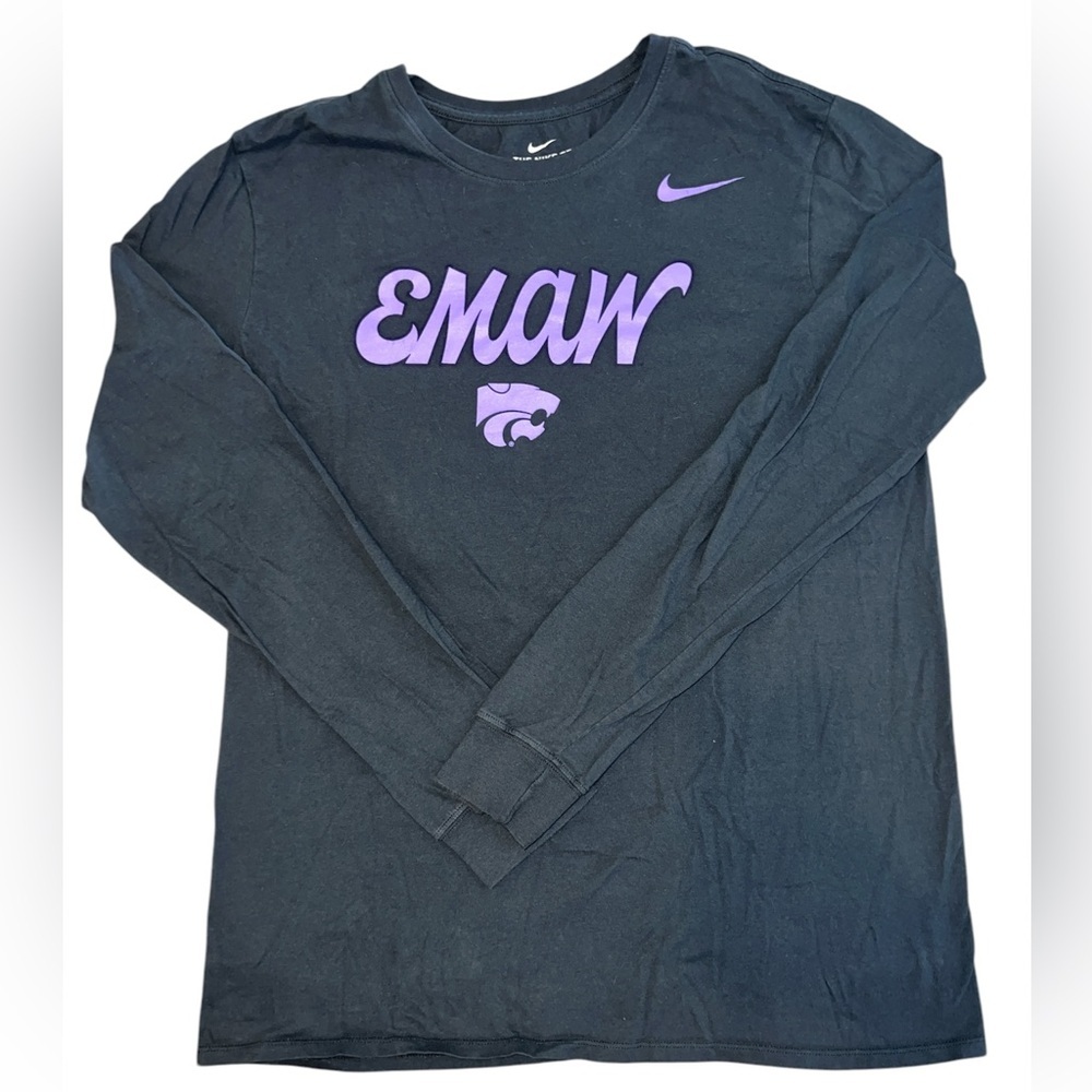 NIKE K-STATE WILDCATS GREY EMAW LONG SLEEVE T SHIRT 
Size Large